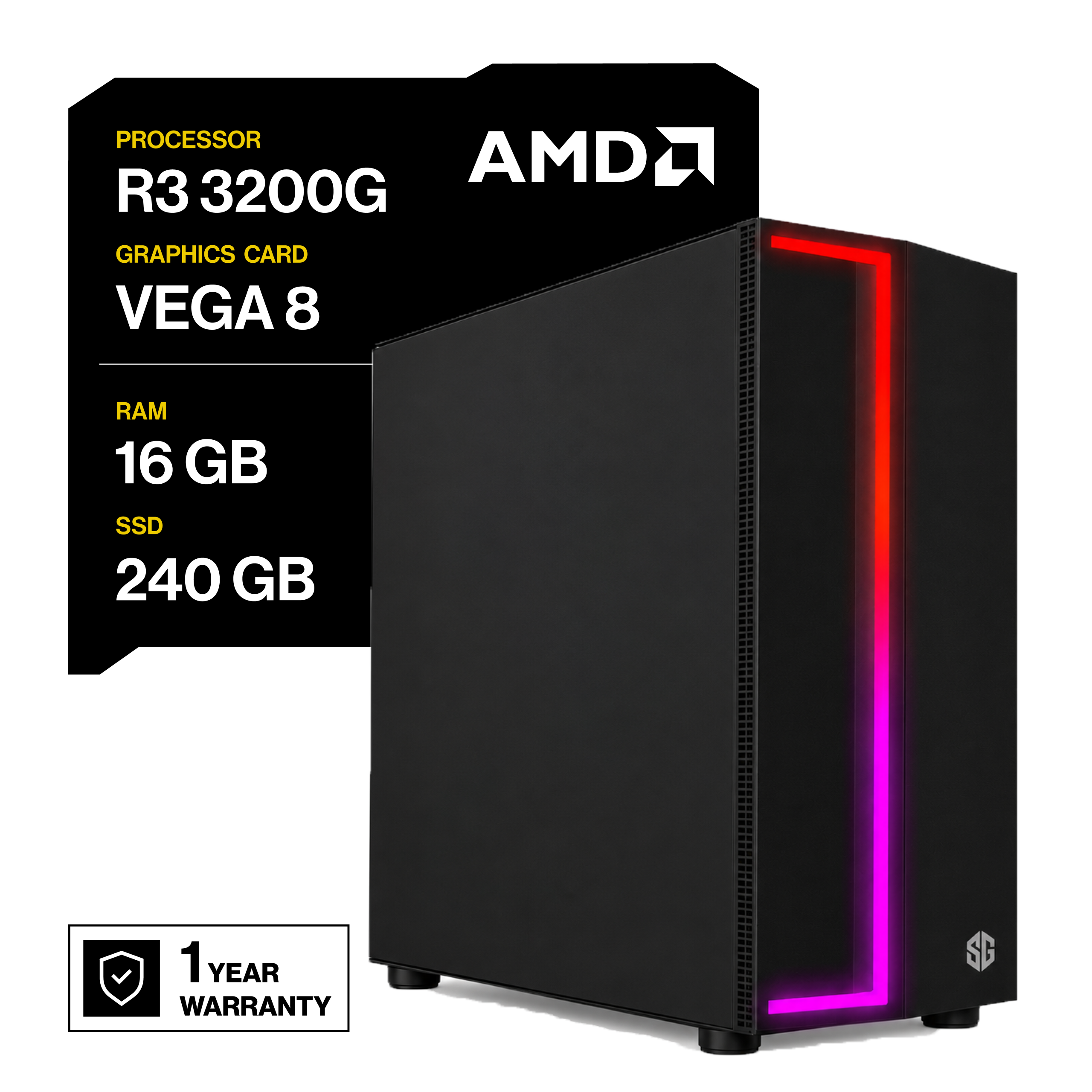 PC Gamer RYZEN 3 3200G Vega 8 16GB 240GB 550W PC Gamer RYZEN 3 3200G Vega 8 16GB 240GB 550W