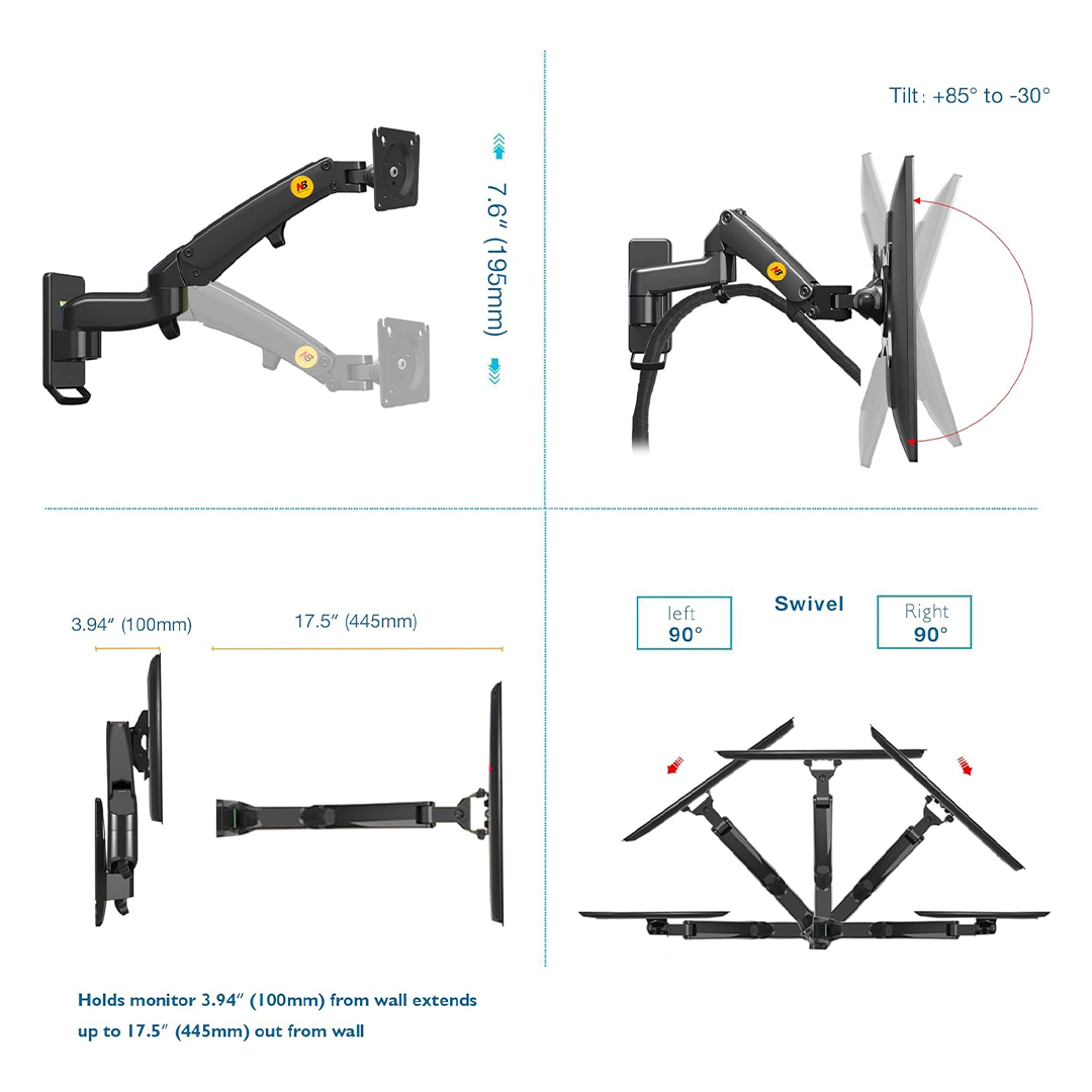 NB North Bayou F150 – Support Écran Ergonomique à Bras Articulé NB North Bayou F150 – Support Écran Ergonomique à Bras Articulé – Image 4