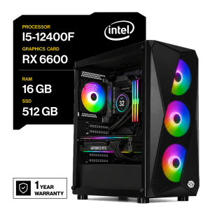PC GAMER INTEL I5-12400F RX 6600 16GB 512GB 550W