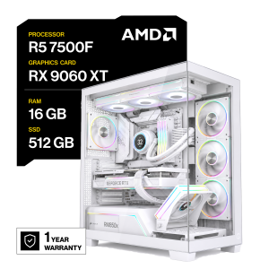 PC GAMER RYZEN 5 7500F RX 9060 XT 16GB DDR5 512GB NVME SSD 750W