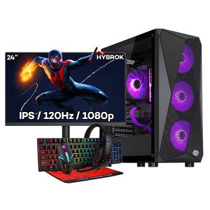 Setup Complet Ryzen 7 5700X RX 7600 16GB 512GB + Hybrok 24 120Hz + Pack Xtrike 4in1