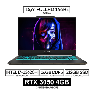 MSI Cyborg 15 A13UC-2230XMA – Core i7-13620H | RTX 3050 4GB | 16GB DDR5 | 512GB SSD | 144Hz