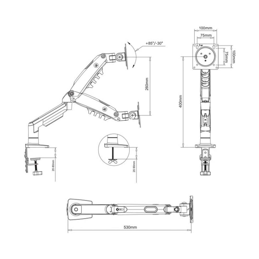 NB North Bayou F80 – Support Écran Ergonomique à Bras Articulé NB North Bayou F80 – Support Écran Ergonomique à Bras Articulé – Image 3
